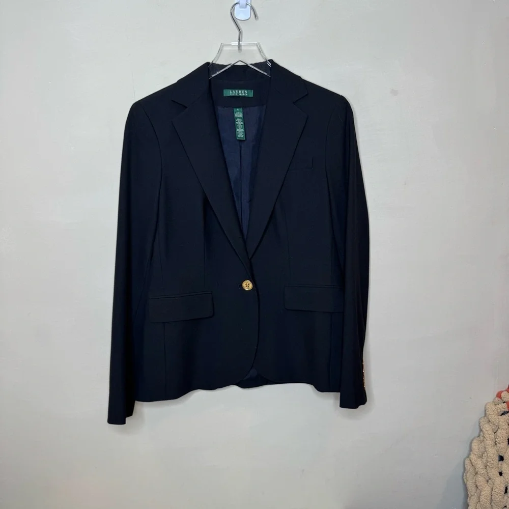 Lauren Ralph Lauren Made in USA Vintage Classic Ribbed Blazer - Picture 2 of 8